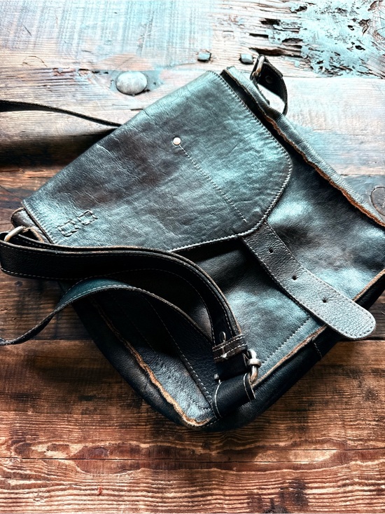 Bed Stu Handbags - Bed Stu Leather Crossbody Messenger Bag  Black
